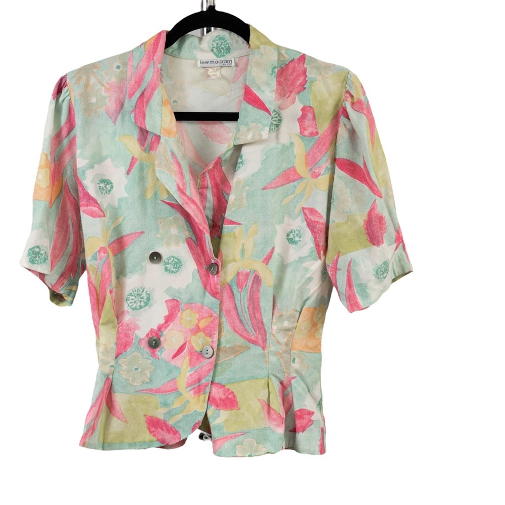 Vintage Lew Magram multicolored blouse size S
